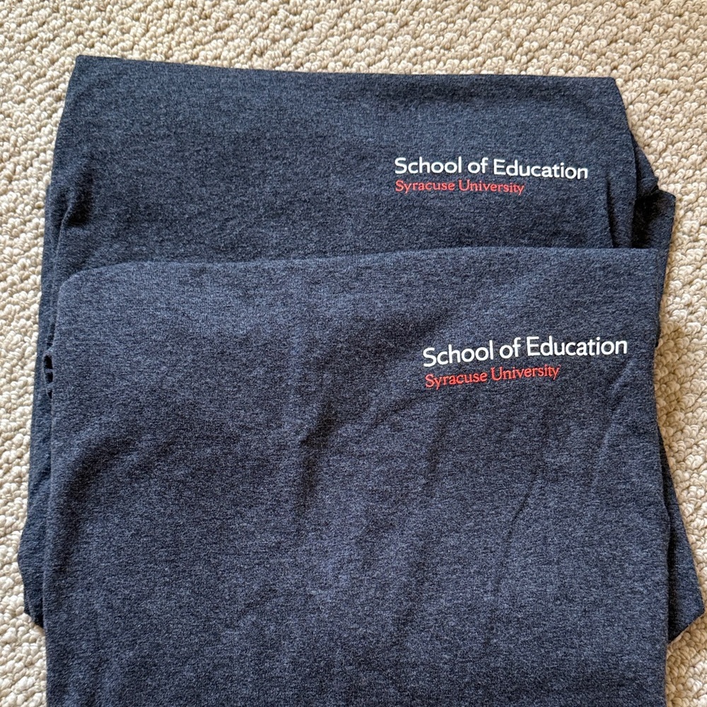 Syracuse University School of Education T-shirt Lot of 2 Size M Gray